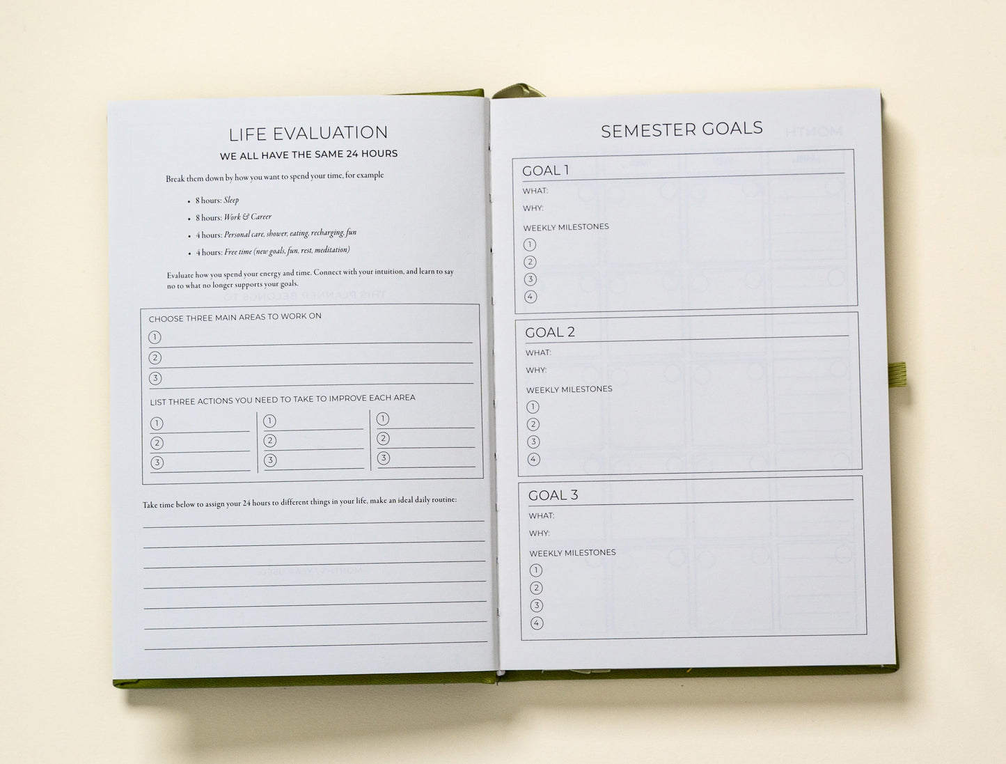 Undated Planner Vegan Leather – Butter Yellow - (6 Months)