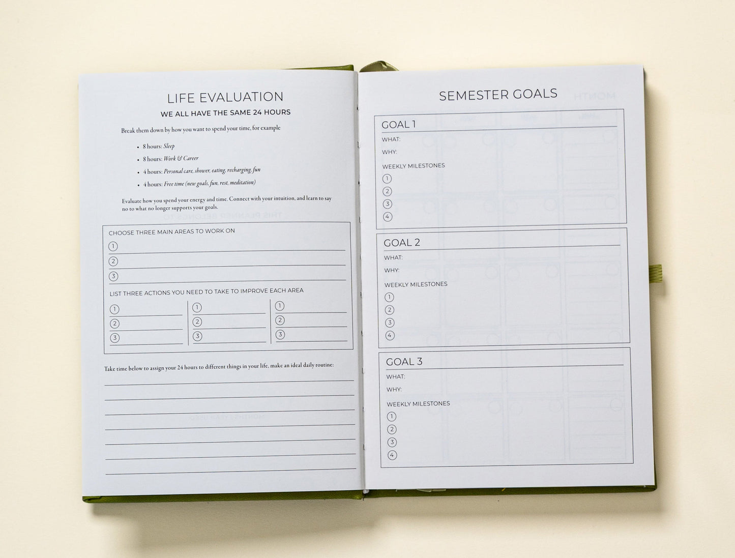 Undated Planner Vegan Leather (6 Months)
