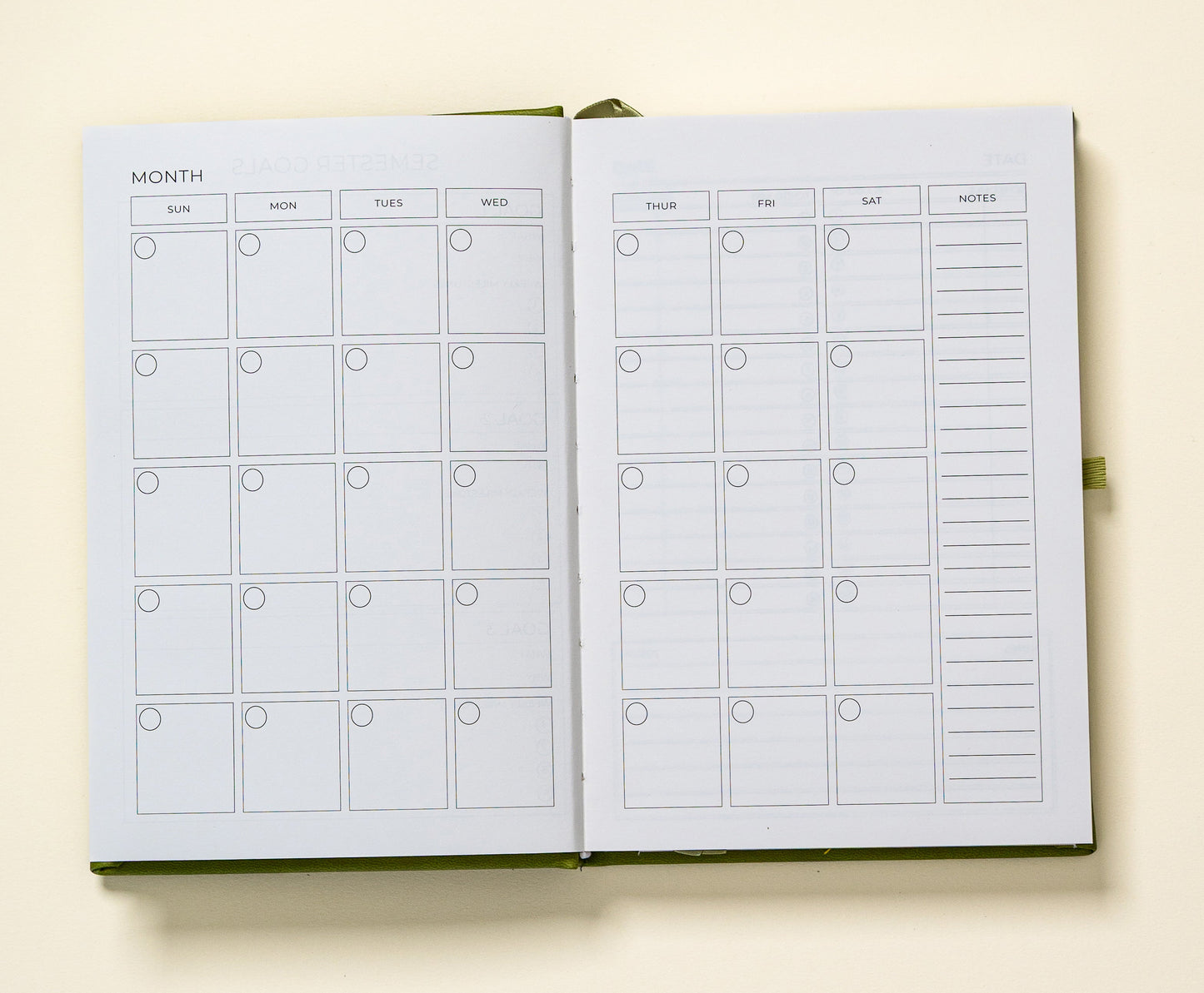 Undated Planner Vegan Leather – Butter Yellow - (6 Months)