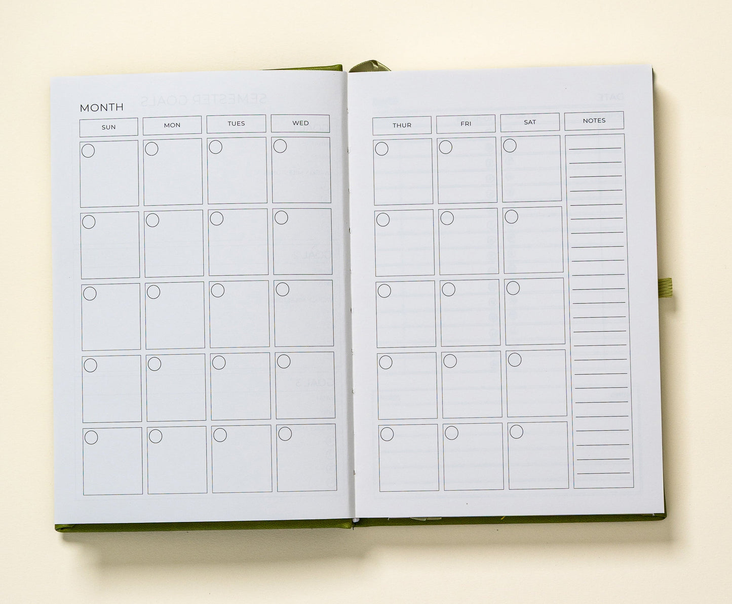 Undated Planner Vegan Leather (6 Months)