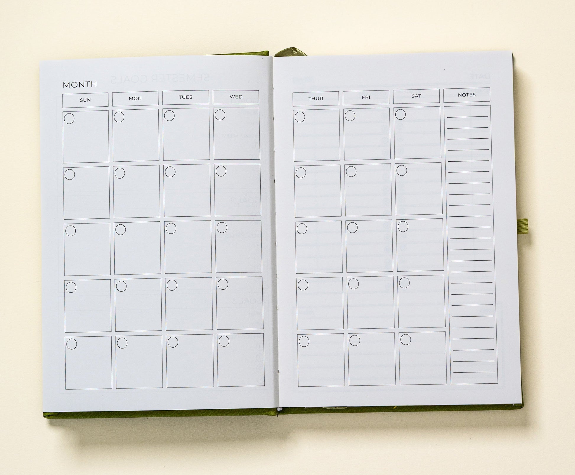 Undated Planner Vegan Leather (6 Months)