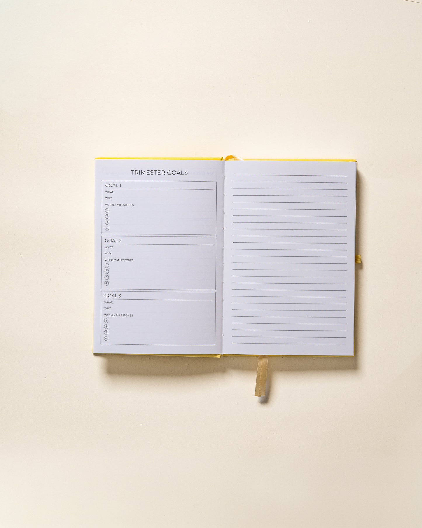 Undated Planner Linen – Yellow - (3 Months)